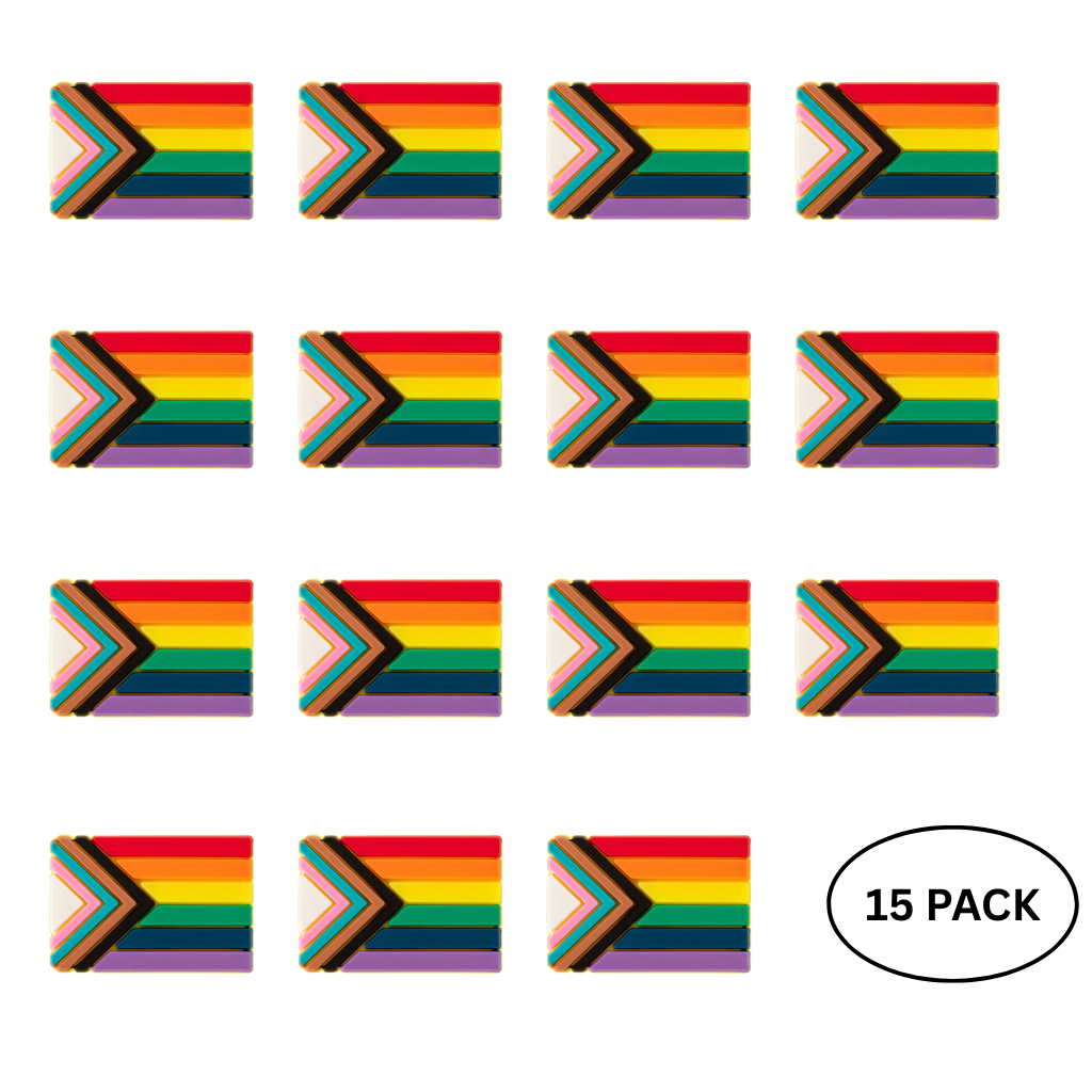 15 Pack Daniel Quasar Progress Pride Flag Pins