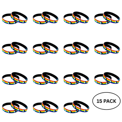 15 Pack Daniel Quasar Flag Silicone Bracelets - We are Pride