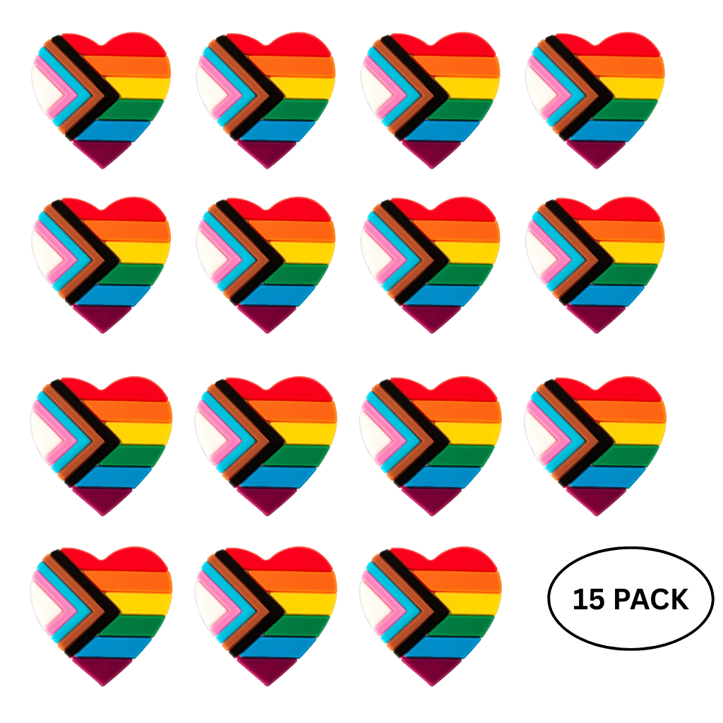 15 Pack Daniel Quasar Heart Silicone Pins - We are Pride