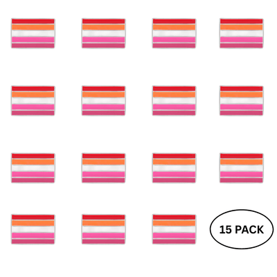 15 Pack Lesbian Sunset Flag Pins - We are Pride
