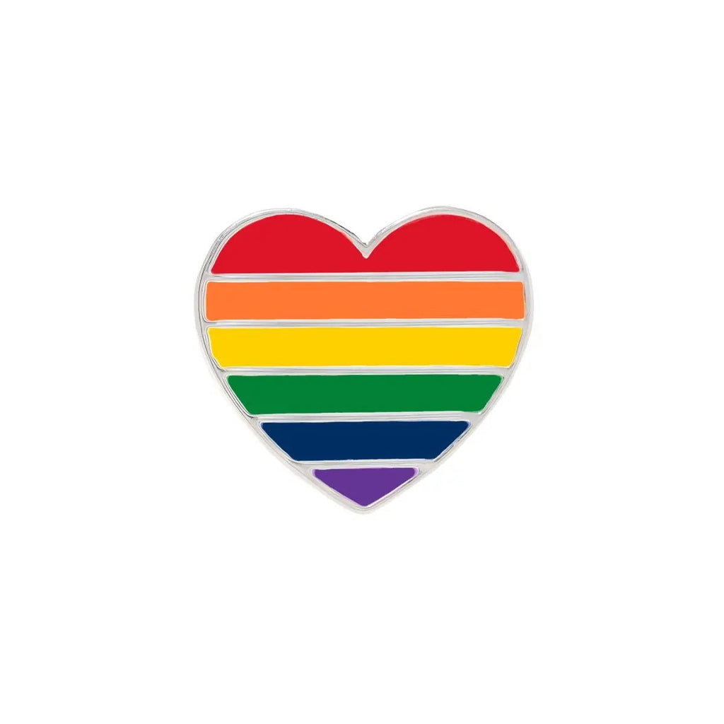 Rainbow Striped Heart Shaped Pins, LGBTQ Gay Pride Awareness Pins Bulk