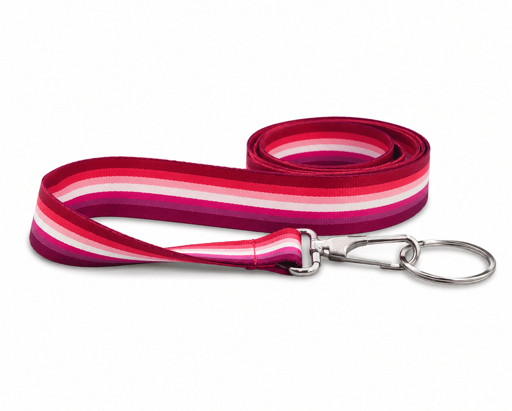 25 Pack Lesbian Flag Striped Colored Lanyards - We are Pride