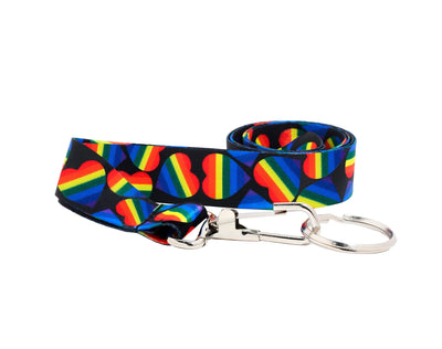 Bulk Rainbow Heart Flag Lanyards We are Pride