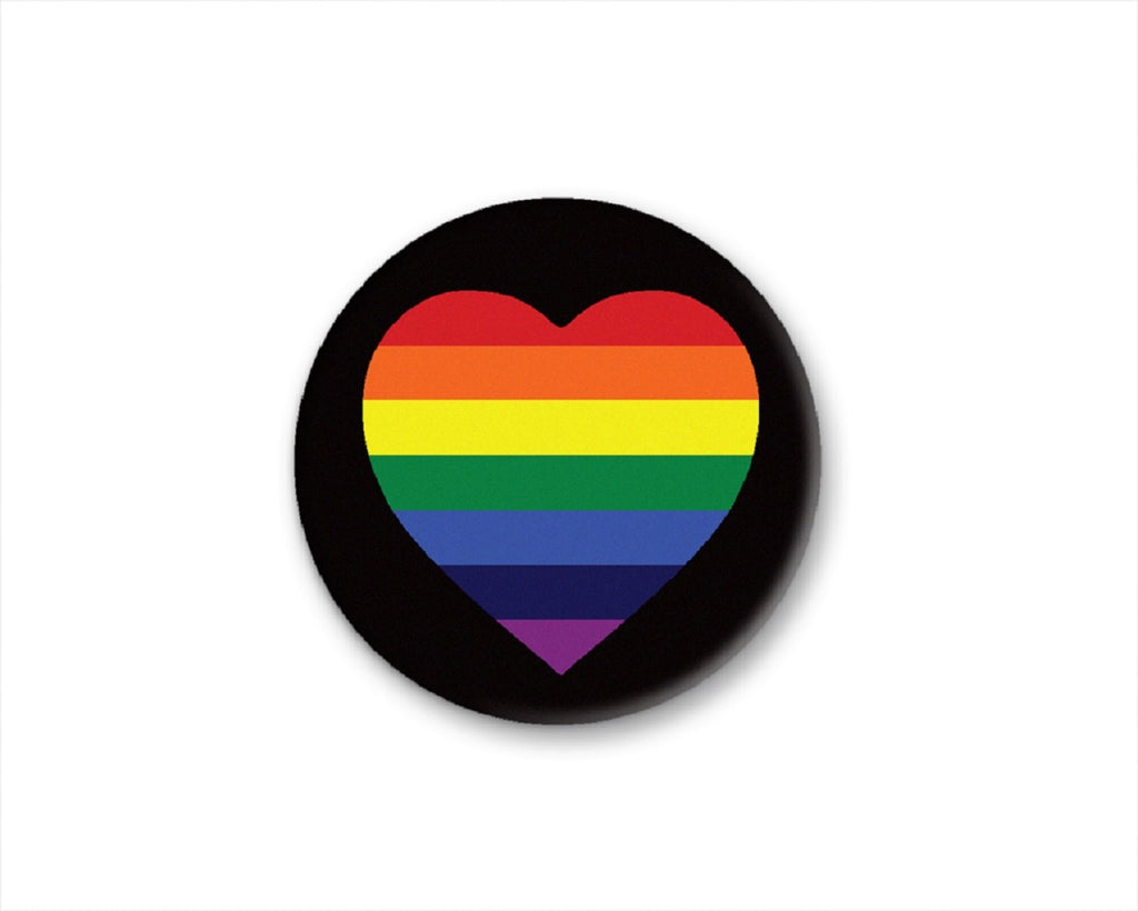 Bulk Rainbow Heart Striped Button Pins, Wholesale LGBTQ Pins