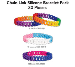Gay Pride Silicone Chain Link Bracelet Variety Pack (30 Pieces) - We are Pride
