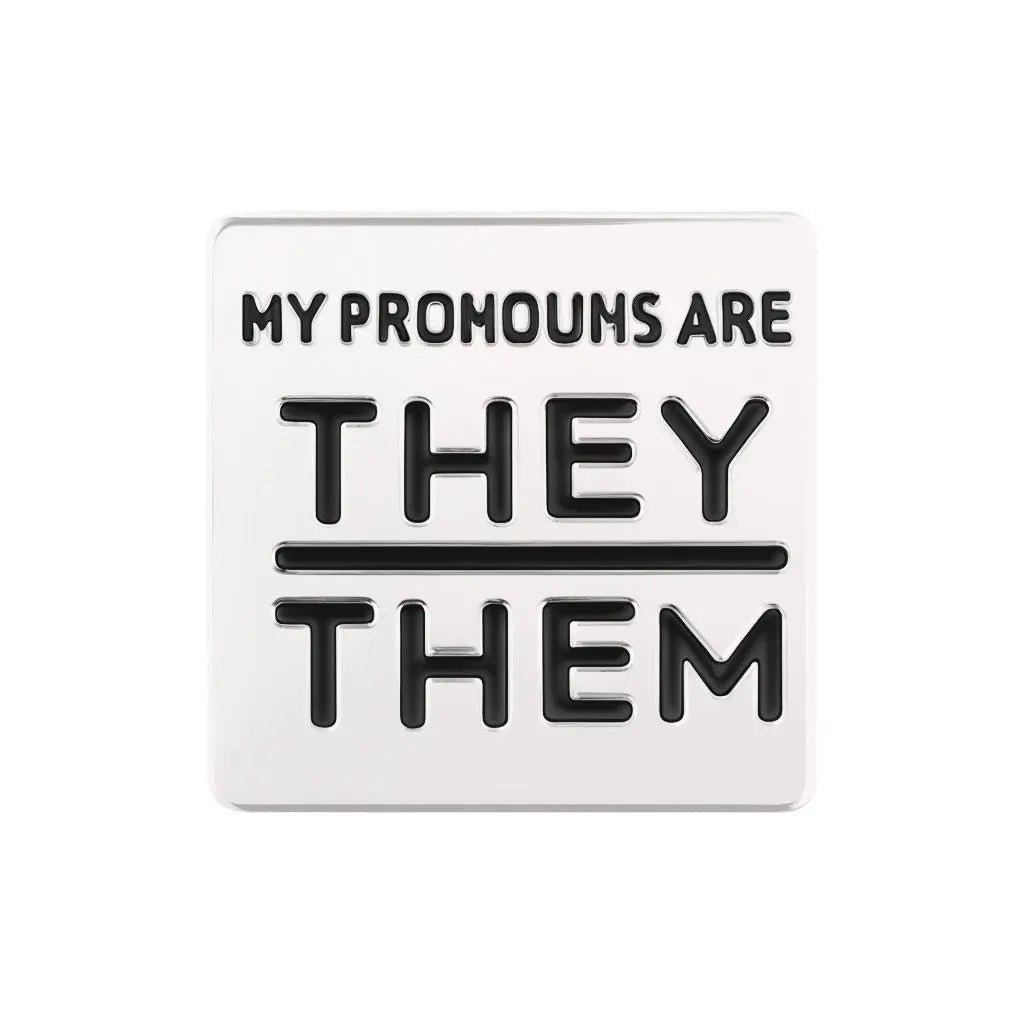 They/Them Square Pronoun Pins for Gay Pride, PRIDE Pins
